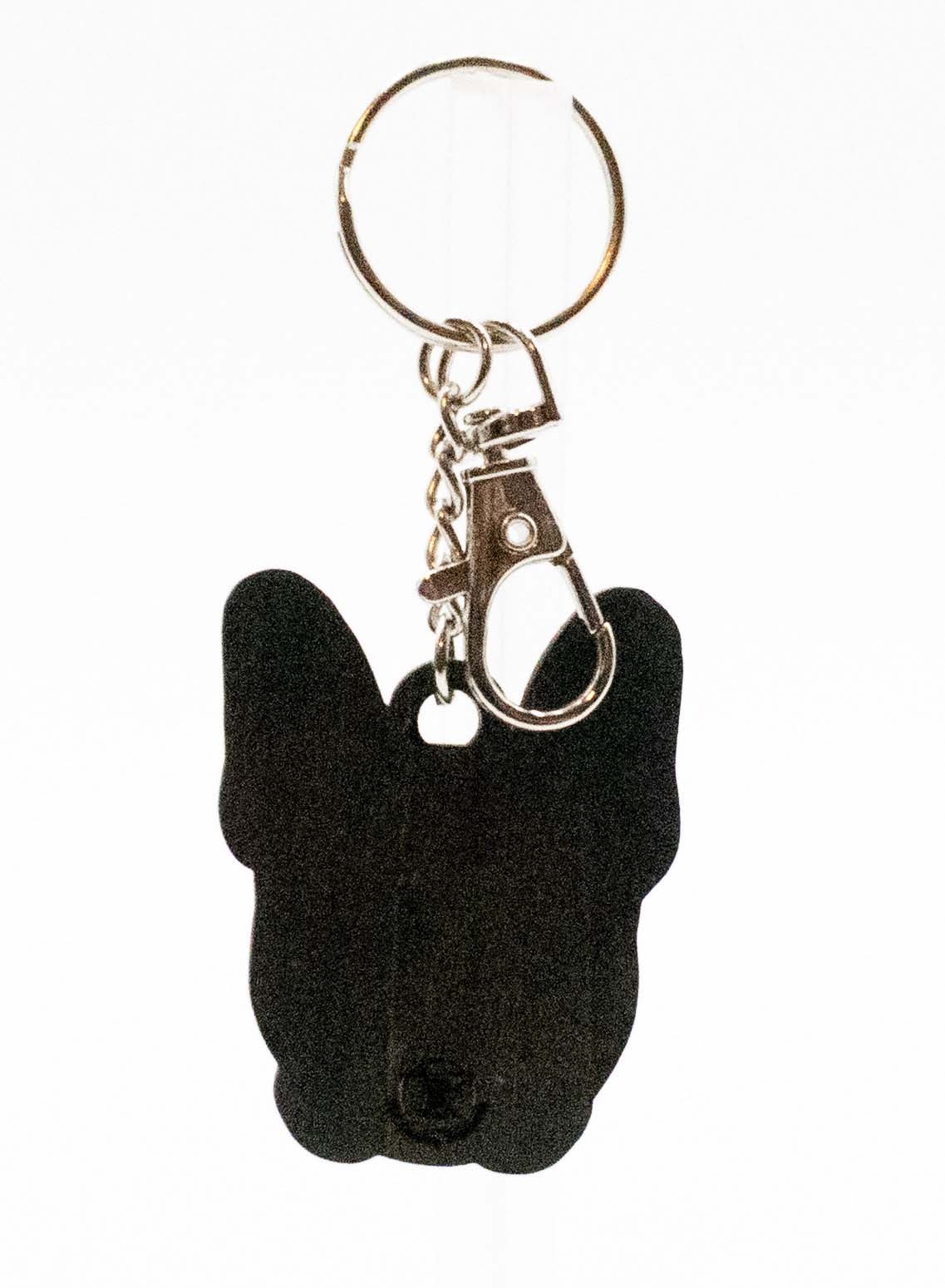 Hand-Painted French Bulldog Keychain