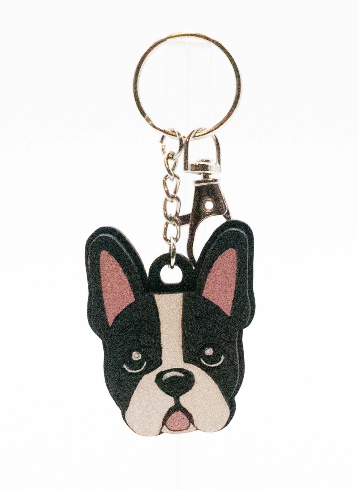 Hand-Painted French Bulldog Keychain