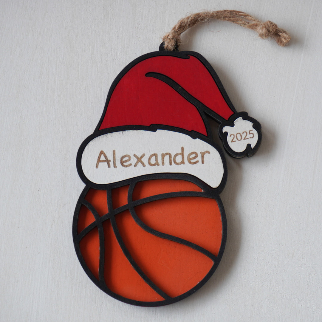 Santa Hat Sports Ornaments - Personalized