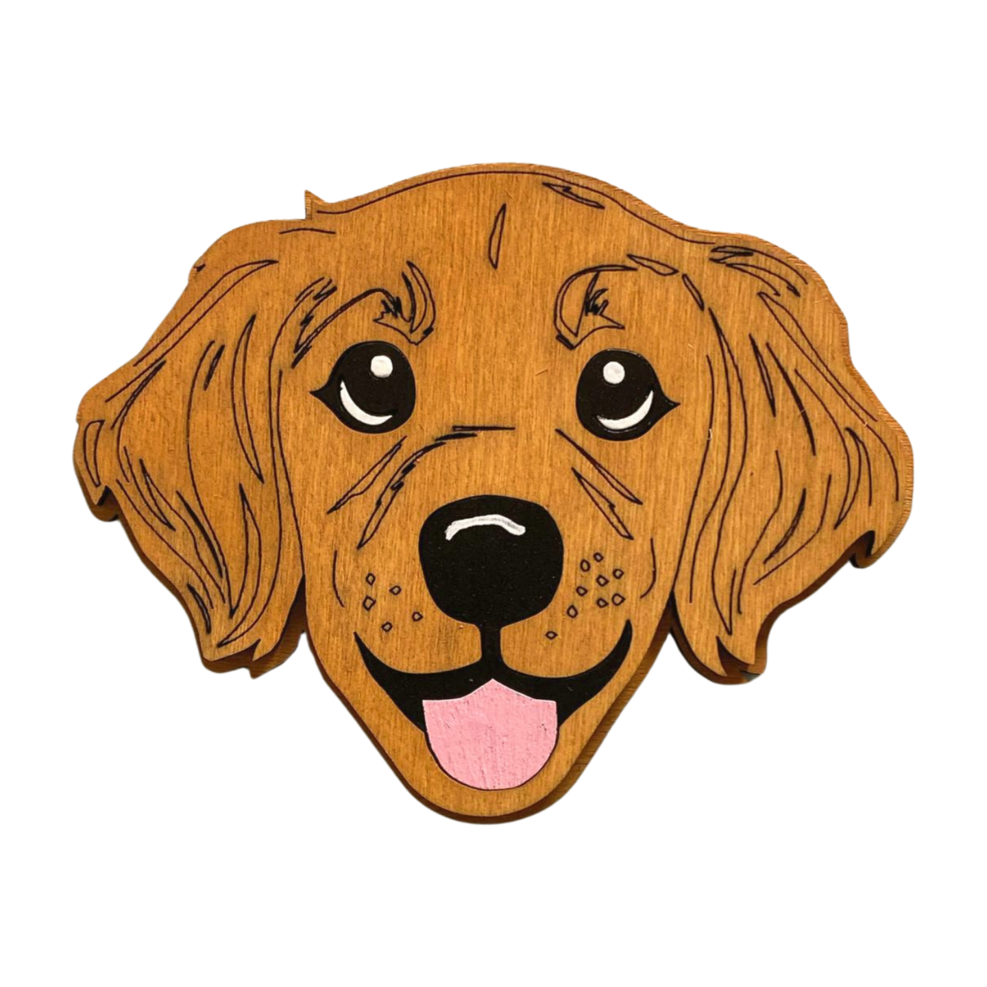 Golden Retriever Handpainted wooden magnet