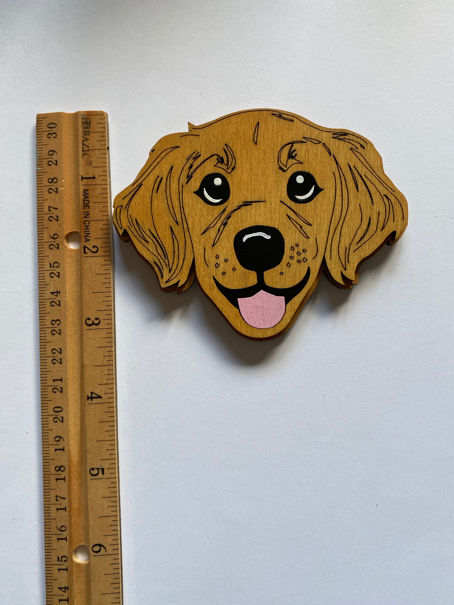 Golden Retriever Handpainted wooden magnet
