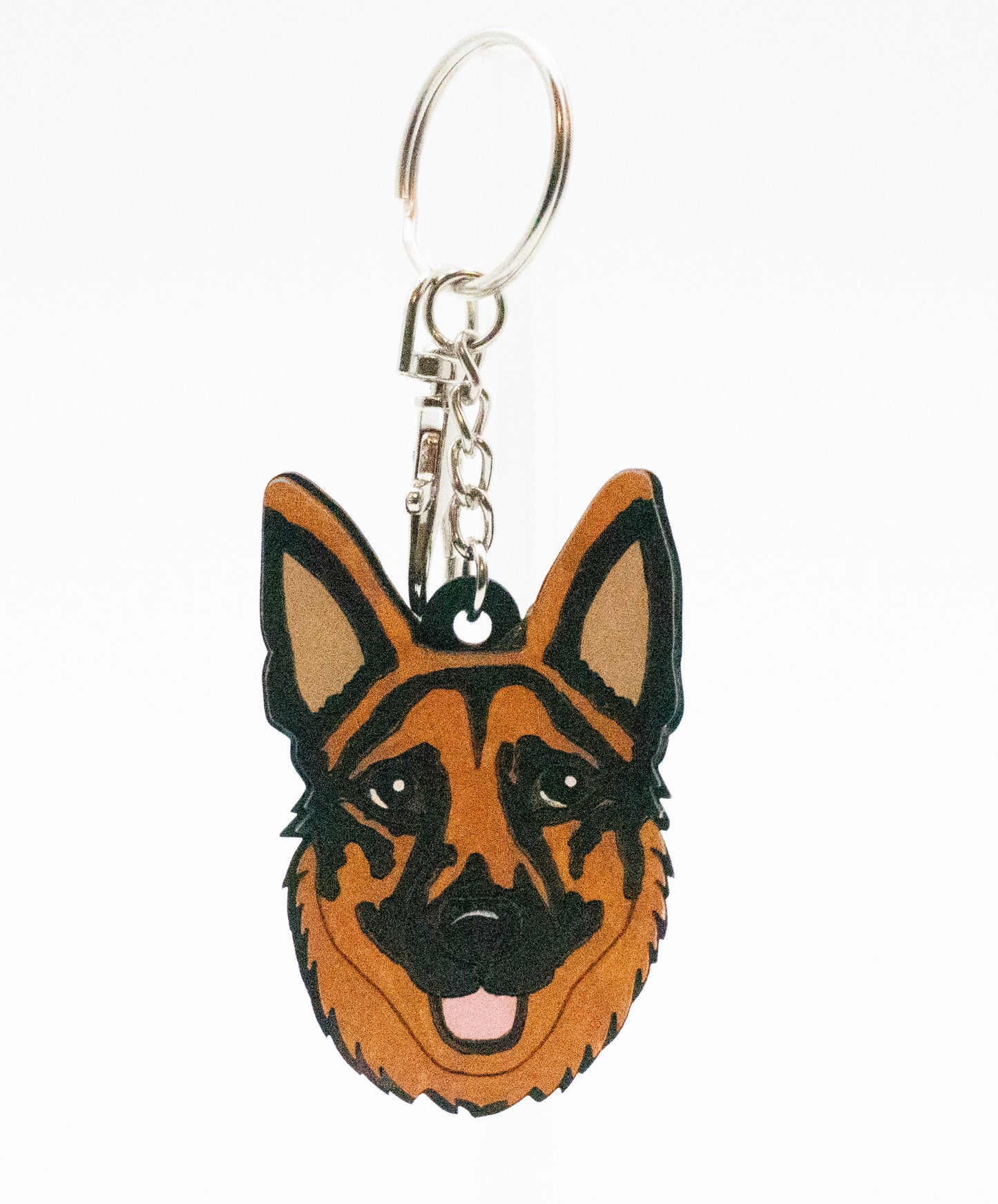 German Shepherd Keychain - handpainted backpack clip-keychain