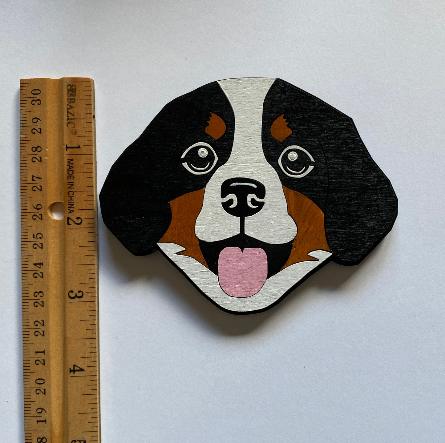 Bernese Mountain Dog handpainted wooden magnet