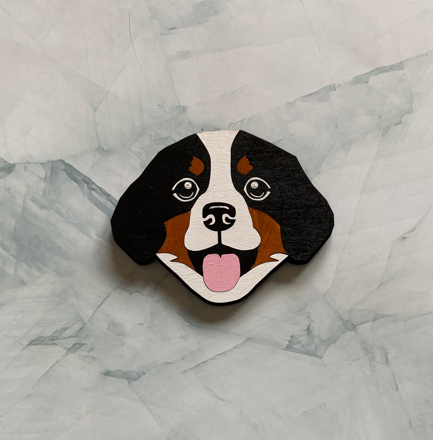Bernese Mountain Dog handpainted wooden magnet