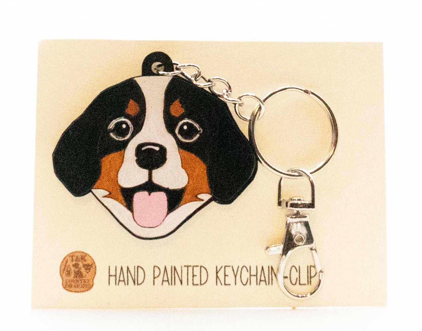 Hand-Painted Bernese Mountain Dog  Keychain