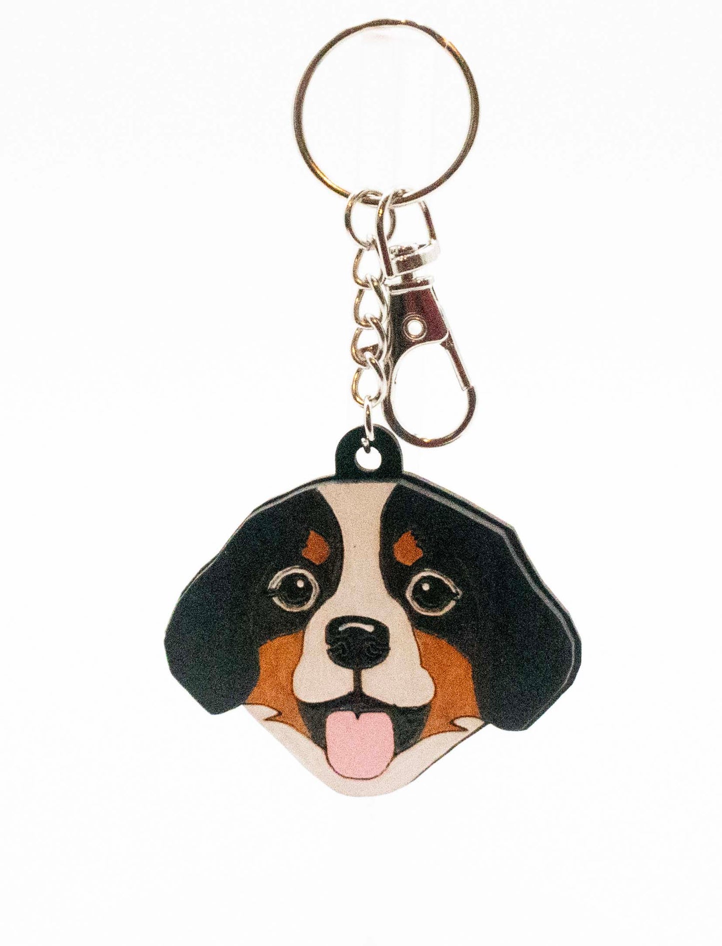 Hand-Painted Bernese Mountain Dog  Keychain