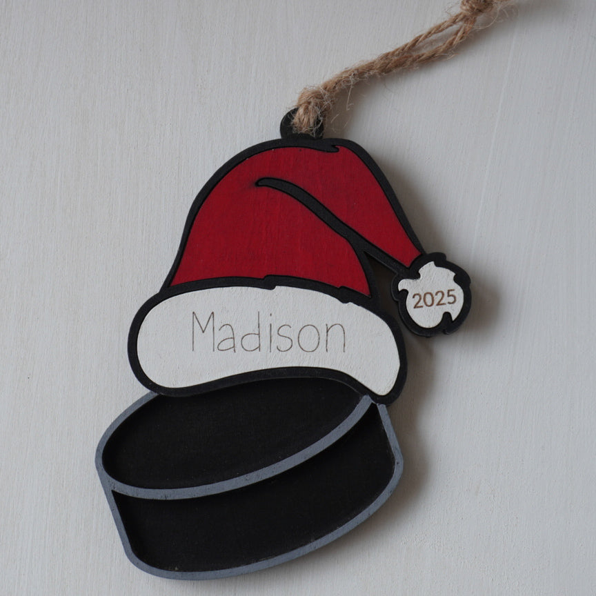 Santa Hat Sports Ornaments - Personalized