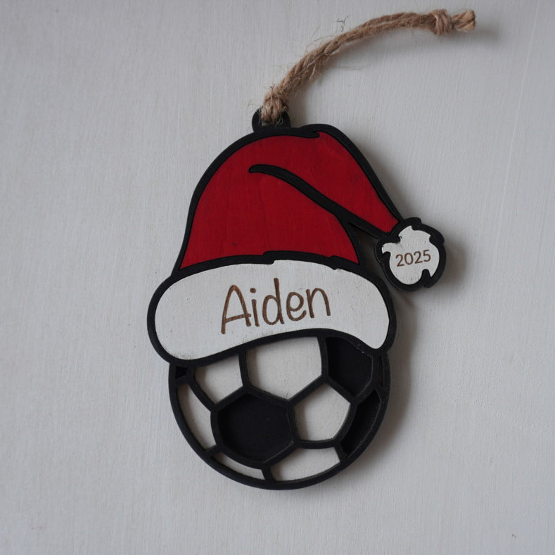 Santa Hat Sports Ornaments - Personalized